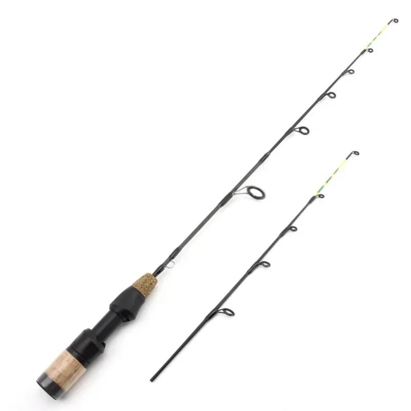 Combo canne télescopique 60cm 2 brins pêche hiver glace carbone moulinet set complet - Équipement hivernal