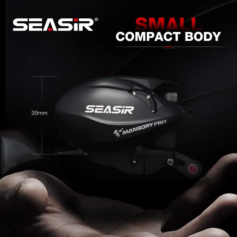 Moulinet baitcasting SEASIR MANSORY PRO ultralight carbone 131g double bobines 7+1 roulements