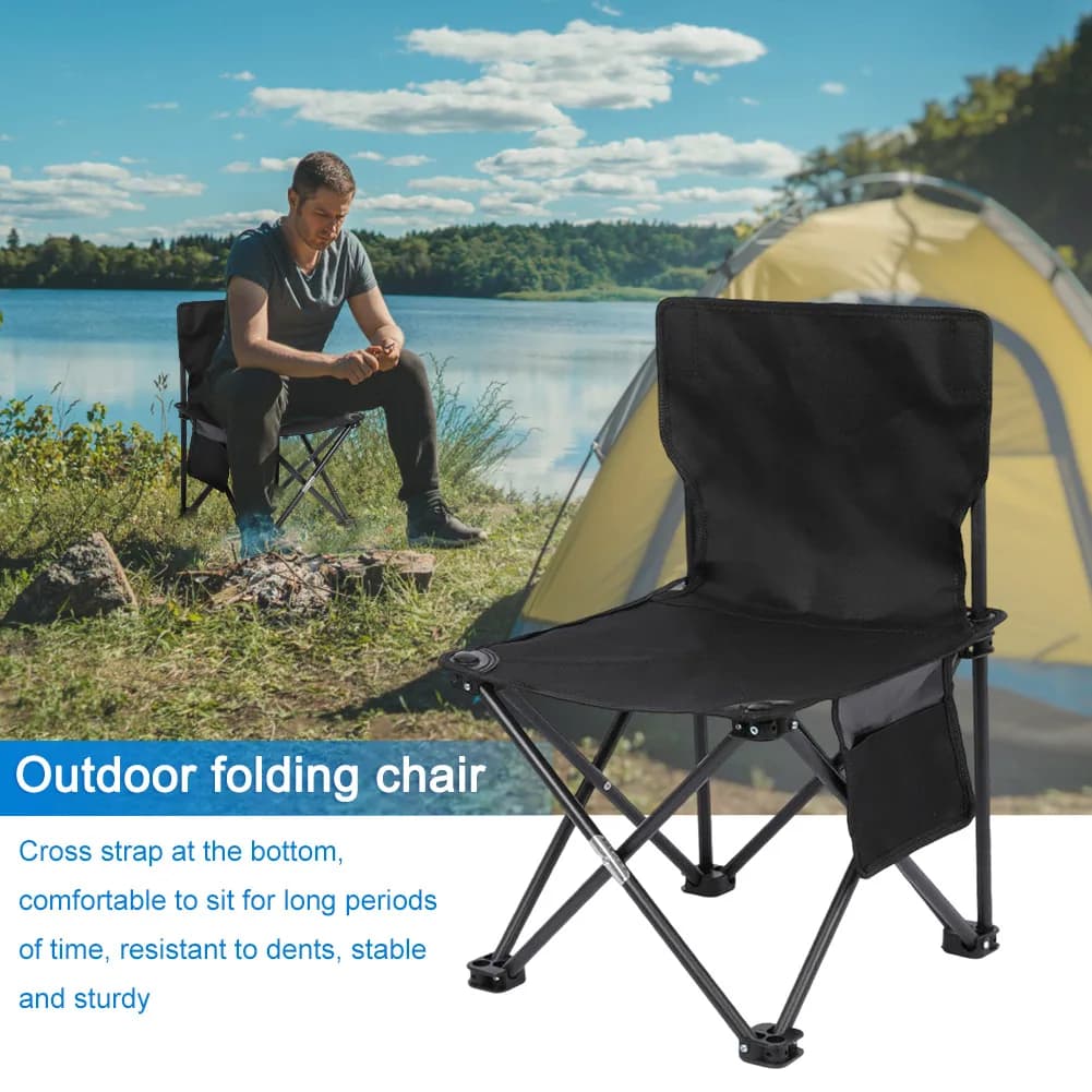 Chaise pliante légère pêche et plage - Siège BBQ voyage durable portable pour sorties en plein air
