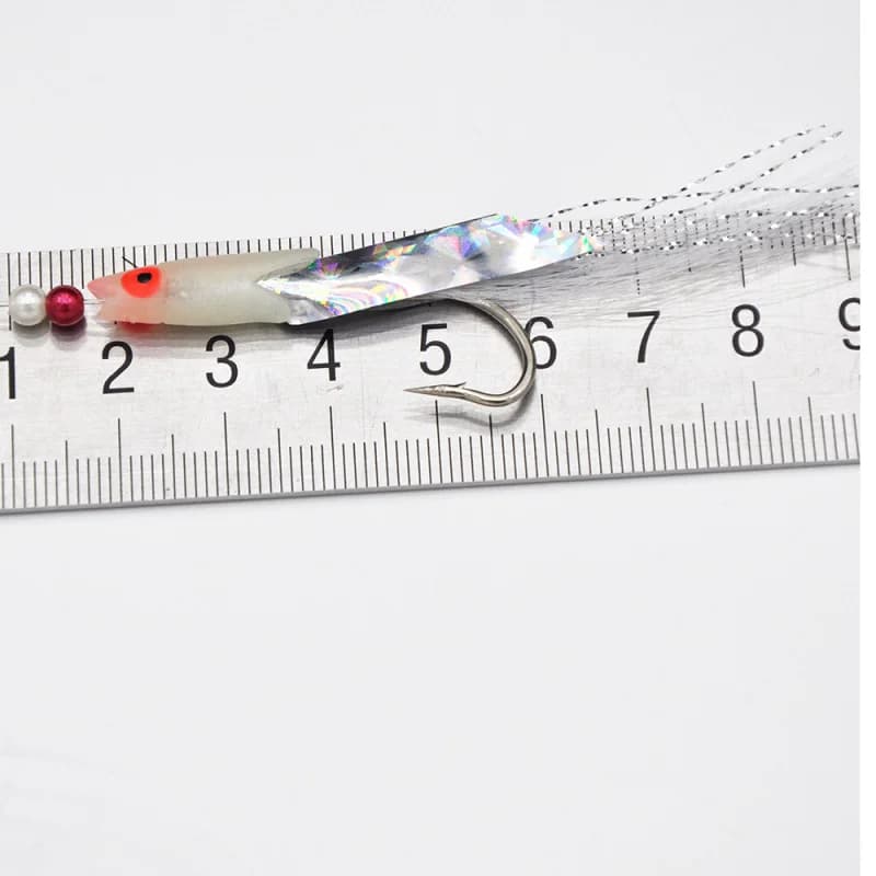 Set de leurres de pêche multi-couleurs imitation poisson et crevette avec hameçon à ardillon cristal pour