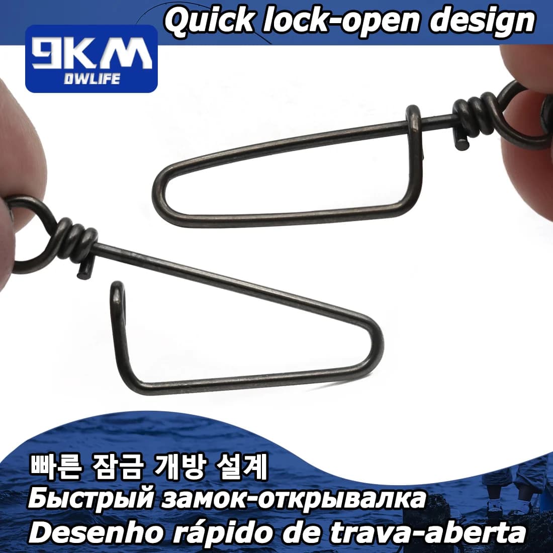 50 pièces de clips de pêche rapides en acier inoxydable et cuivre pour la pêche en mer - connecteurs de qualité