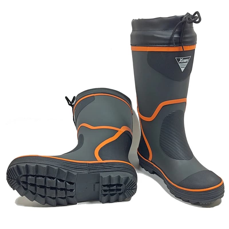 Bottes pêche automne hiver hautes - Chaussures pêche velours épaissies chaudes imperméables antidérapantes