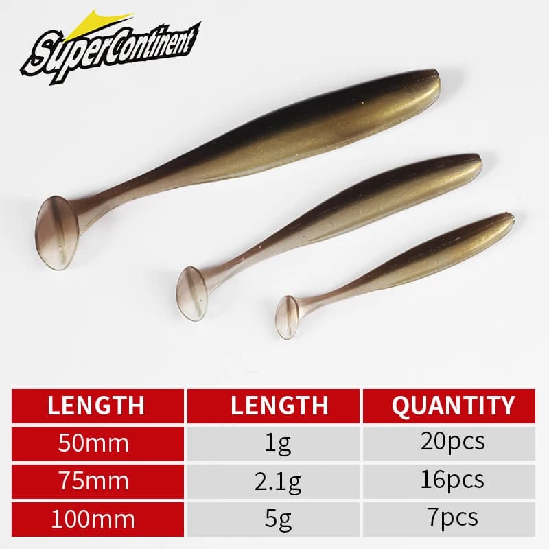 Leurre souple Supercontinent shiner 50-100mm pour gros brochets - accrochage facile et nage naturelle