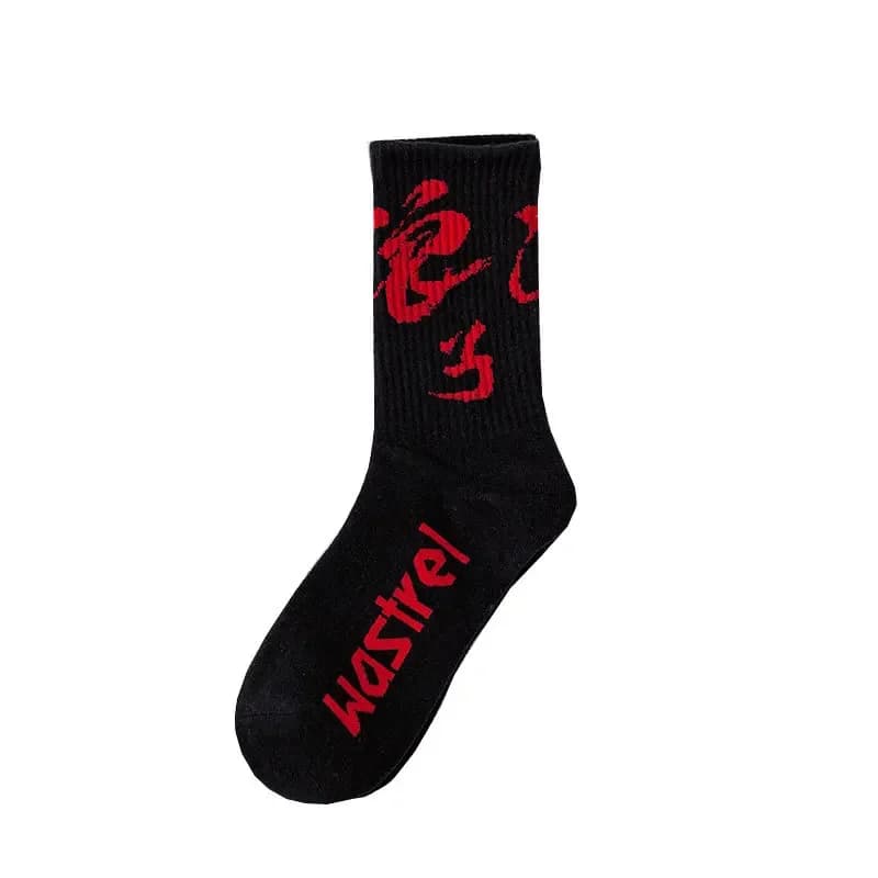 Chaussettes longues japonaises Harajuku style collège pour couple sportif homme femme tendance coton