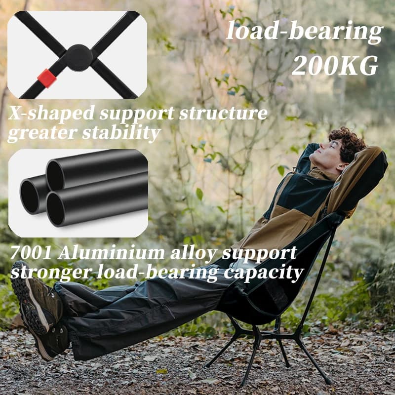Chaise de pêche pliante Naturehike en alliage d'aluminium - Siège léger pour randonnée et backpacking