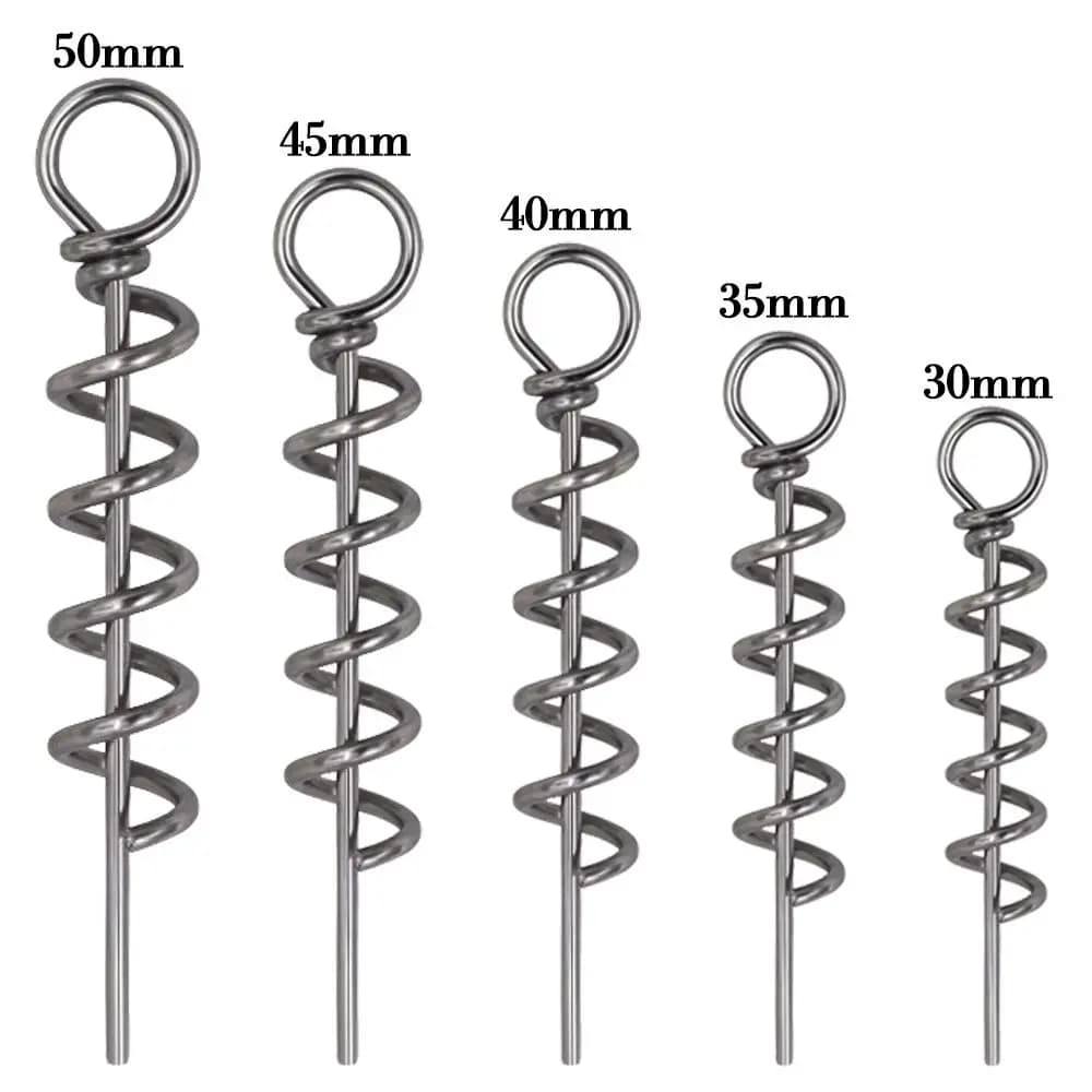 50 épingles à ressort pour fixation de leurres souples - Aiguilles à ver et vis de centrage