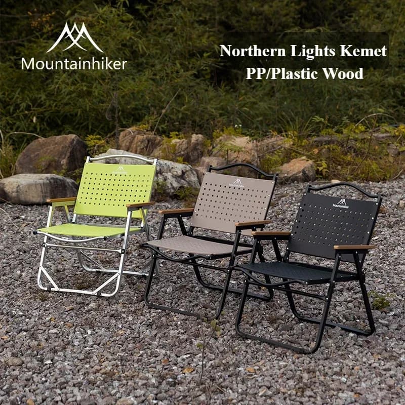 Chaise de pêche pliante portable en alliage aluminium et bois plastique pour extérieur