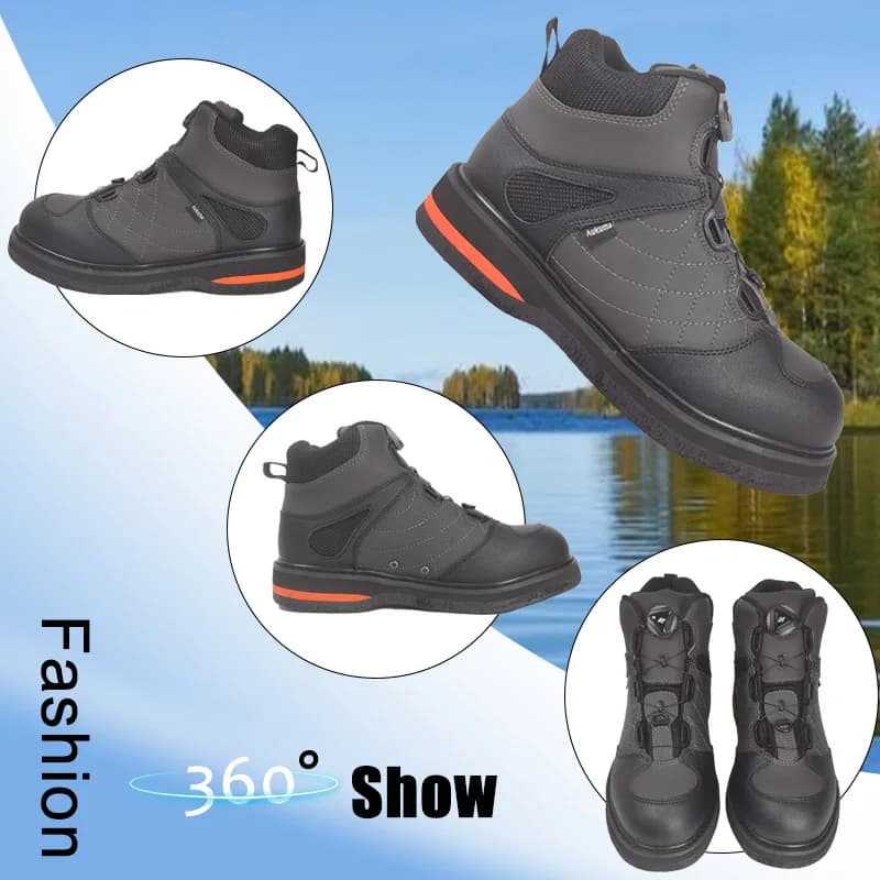 Bottes pêche hiver semelle feutre laçage spinner chaussures glace wading récif montaison pêche extérieure