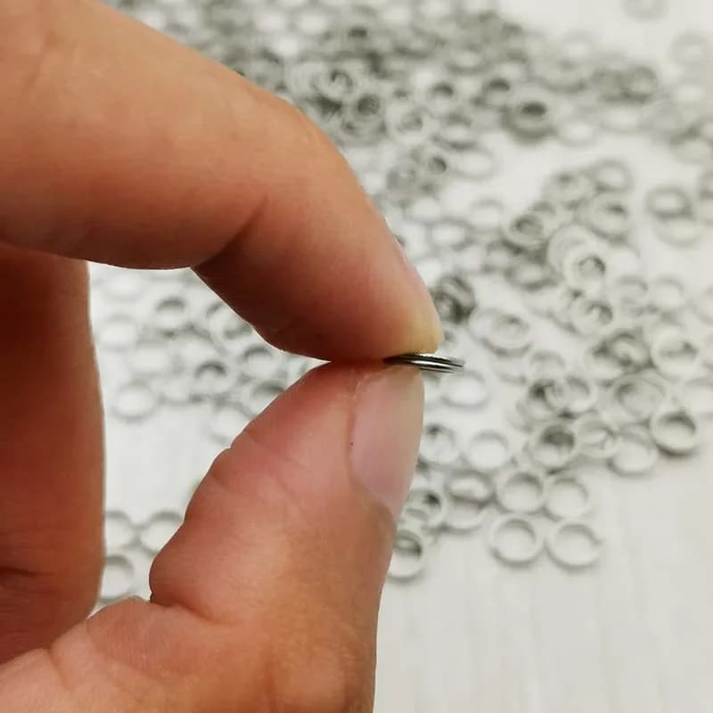 50 anneaux doubles en acier inoxydable pour pêche à la carpe, connecteur rapide avec clip et
