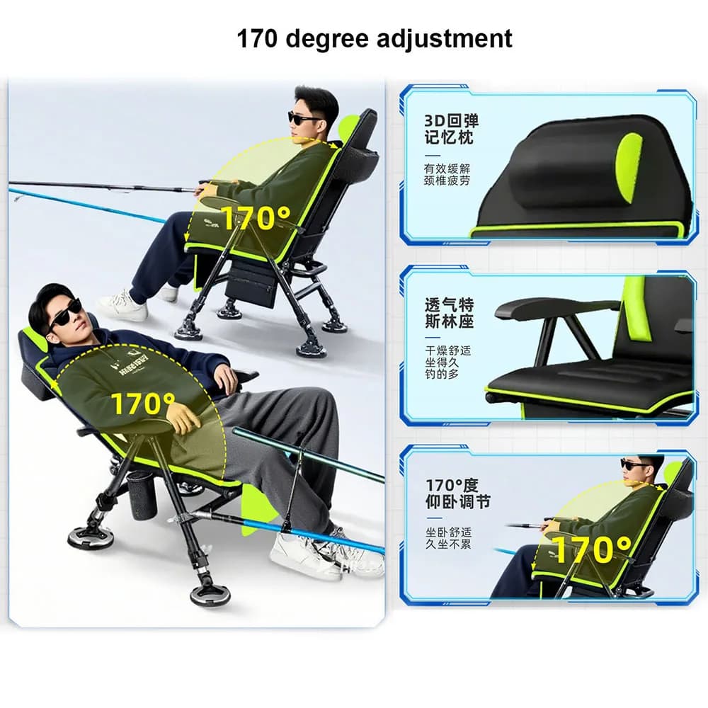 Chaise de pêche portable européenne pliable pour pêcheurs nomades design ergonomique confortable