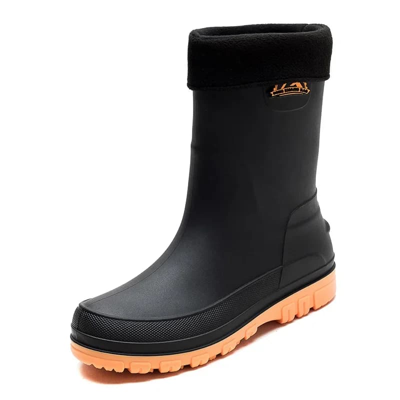 Bottes de pluie mi-mollet homme légères semelle souple PVC antidérapantes mode durable