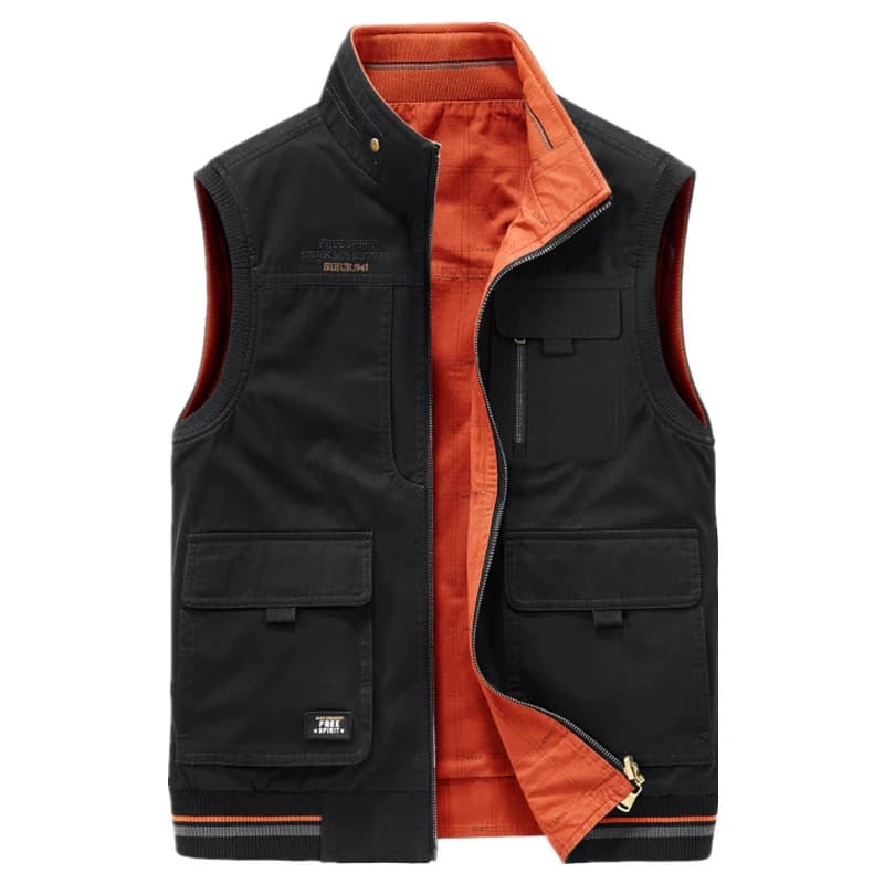 Veste de pêche homme 8XL hiver automne coton multi-poches militaire sans manches double face plus size