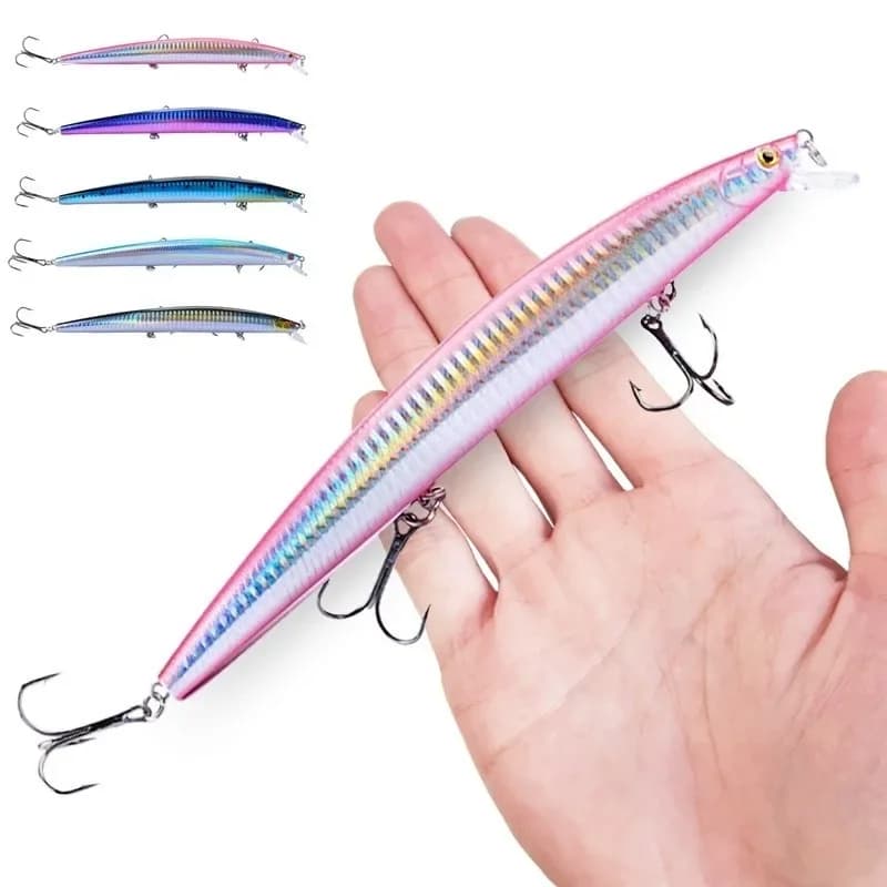 Leurre Minnow Laser 18cm 24g - Crankbait Dur 16 Couleurs pour Pêche en Mer Gros Prédateurs