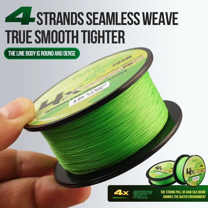 Ligne PE tressée TAIYU 4 brins 200M 19LB-70LB Japon durable - Multifilament lisse pour pêche carpe