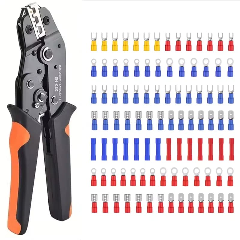 Kit pince à sertir SN-02C avec 280 connecteurs - AWG 23-13 pour installations électriques pêche