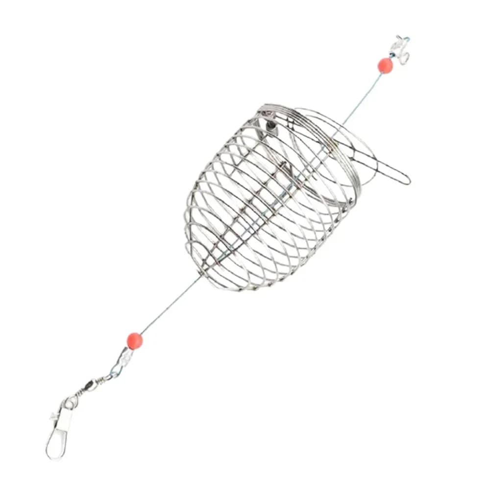 Lot de 5 cages à appâts pêche en acier inoxydable pour amorce feeder et leurres accessoires