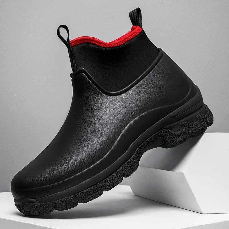 Chaussures de pluie homme semelle épaisse chef cuisine sport randonnée imperméables anti-dérapage résistantes
