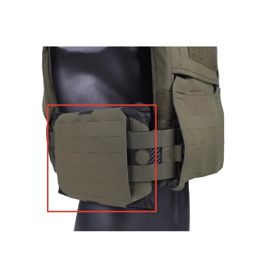 Poches latérales MOLLE réglables - Organisation équipement pêche sur gilet tactique
