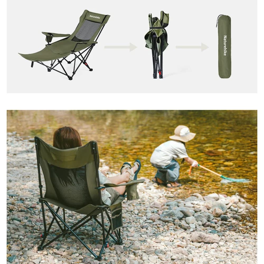 Fauteuil transat pliant pêche camping plage bureau sieste extérieur chaise lounge