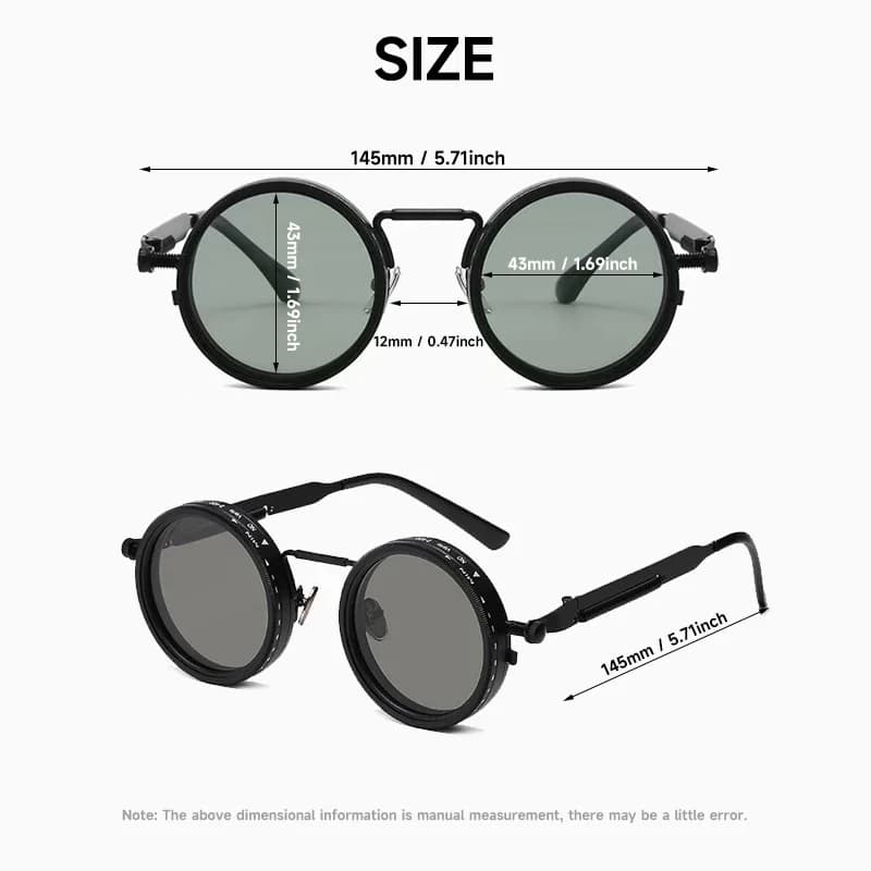 Lunettes de soleil polarisées rondes réglables ND9 pour pêche - verres teintés rétro UV400 homme femme