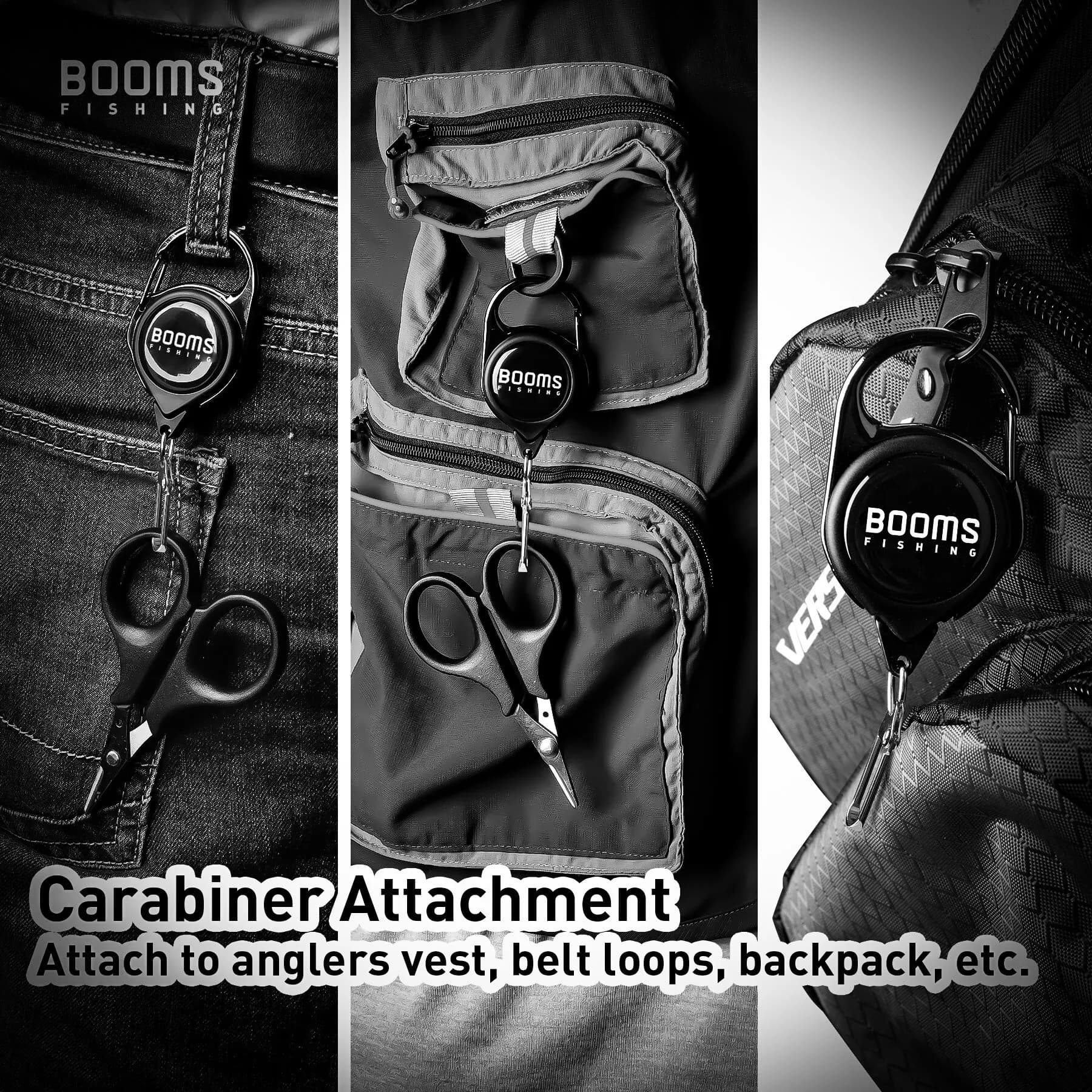 Porte-badge de pêche rétractable 2 pièces avec ressort anti-rouille et clip rapide pour mouches et accessoires