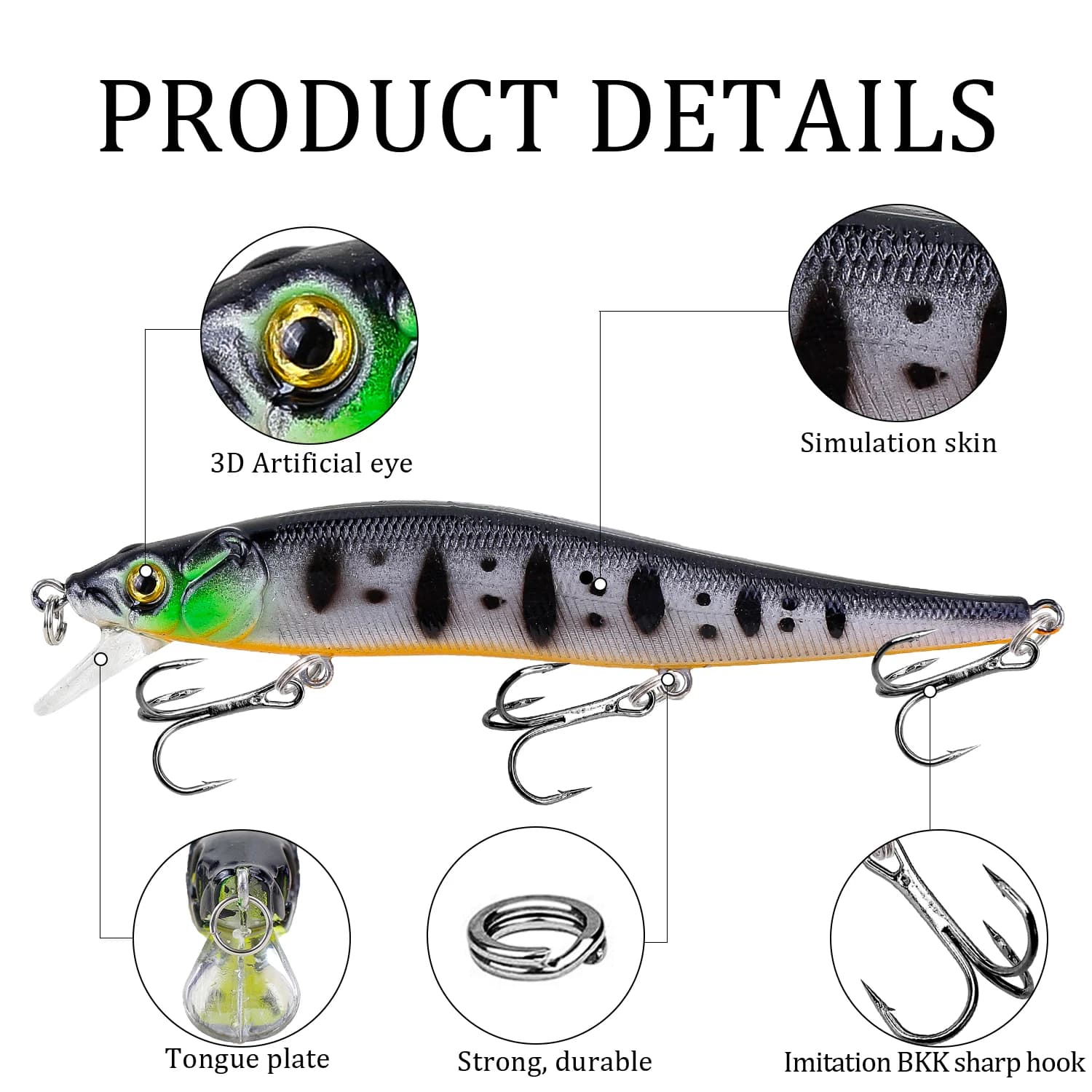 Leurre de pêche 115mm 14g Minnow Crankbait - Appât artificiel pour brochet, perche et carpe