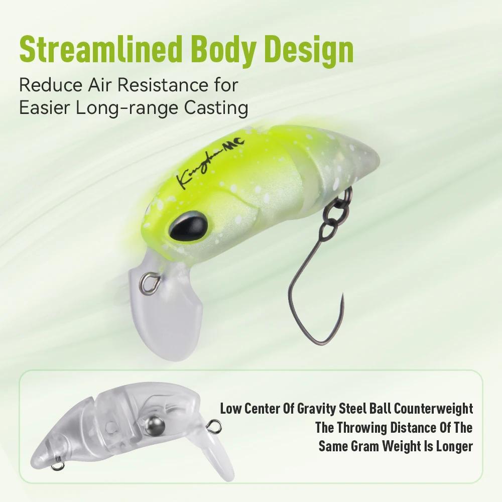 Micro minnow Kingdom 2.3g 37mm flottant pour truite et perche - crankbait S-shaped