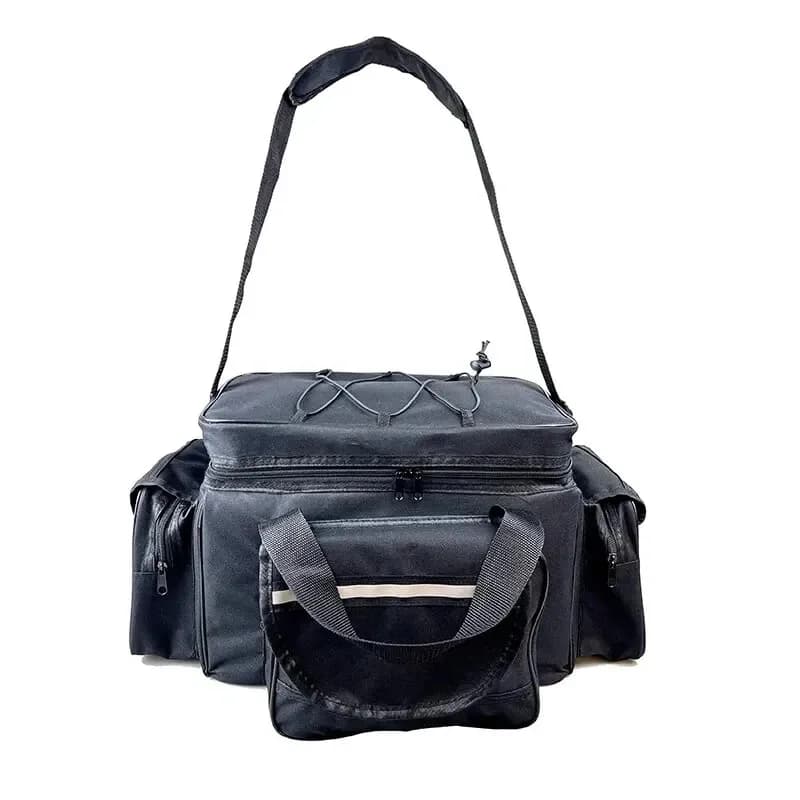 Grand sac de pêche nylon étanche 50x30x25cm - Sac bandoulière double couche capacité maximale