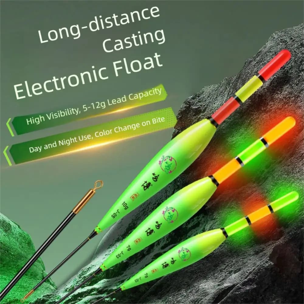 Flotteur électronique indicateur 2 lumières pour pêche de nuit - tube coulissant longue queue roche
