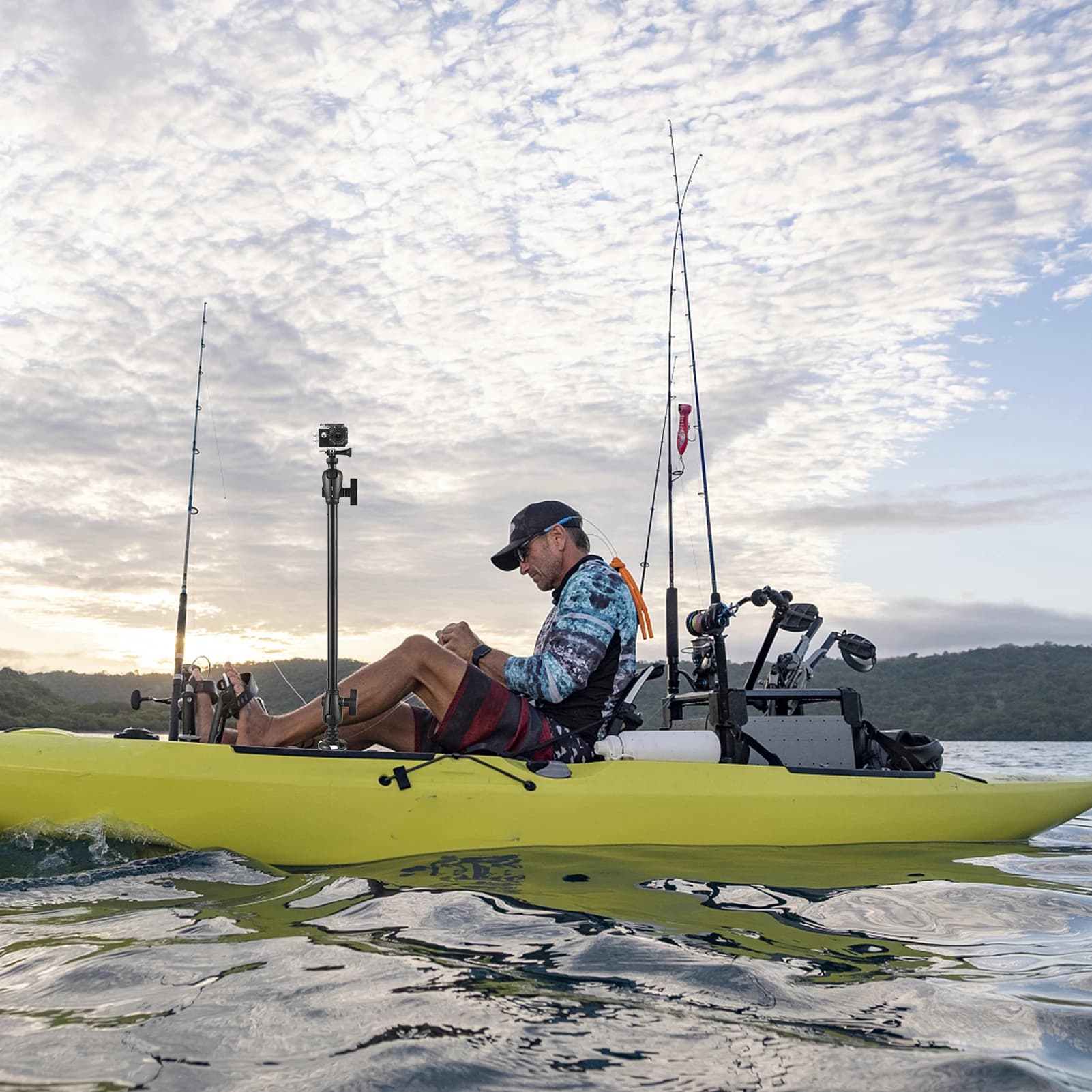 Support de caméra pour kayak - Monture étanche et réglable pour pêche et aventure nautique