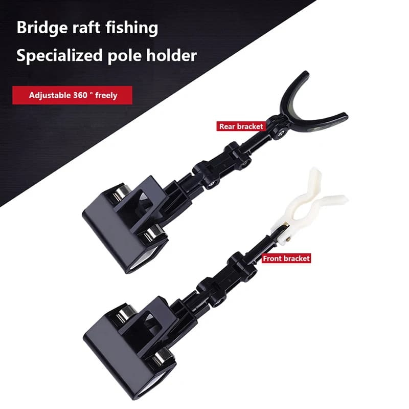 Support canne pêche 360° rotatif 2 pièces - Rack pont raft fixation anti-dérapant lumineux renforcé