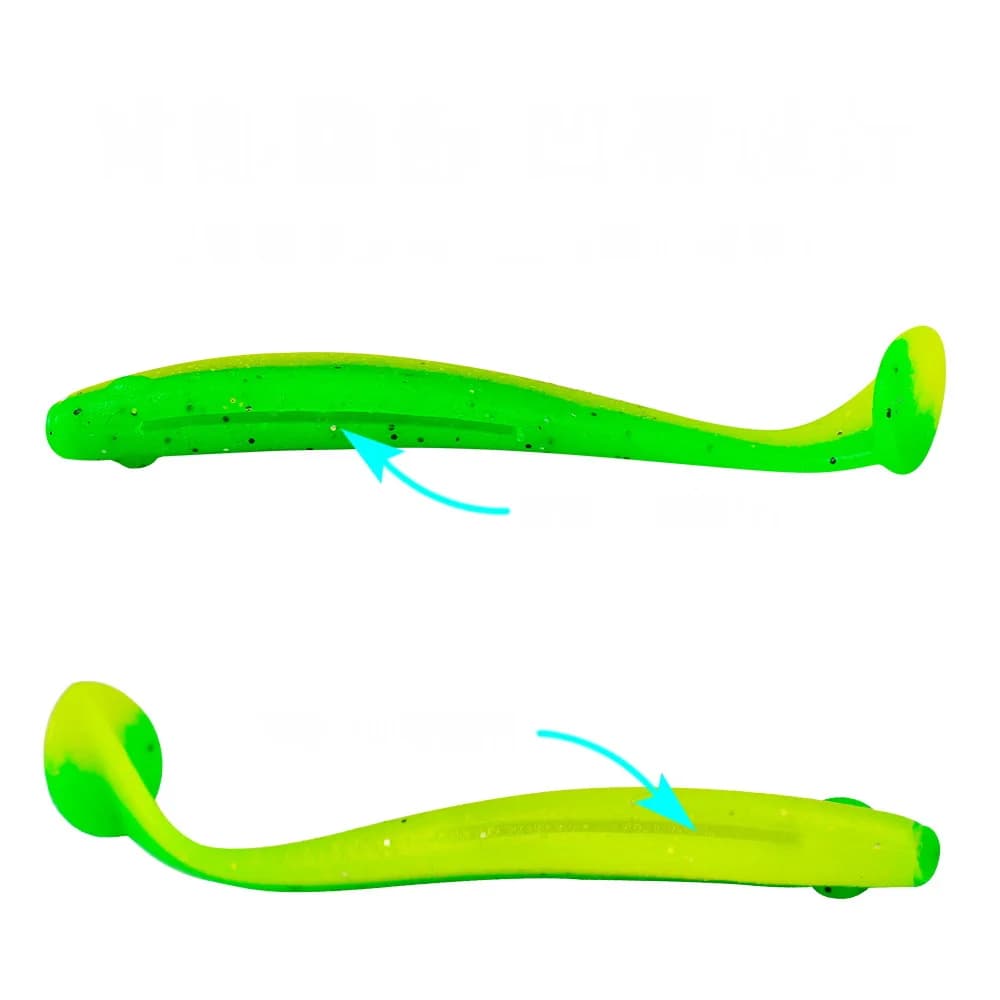 Leurre souple T Tail 55mm à 90mm - leurre silicone à queue en T pour jigging et pêche aux carnassiers