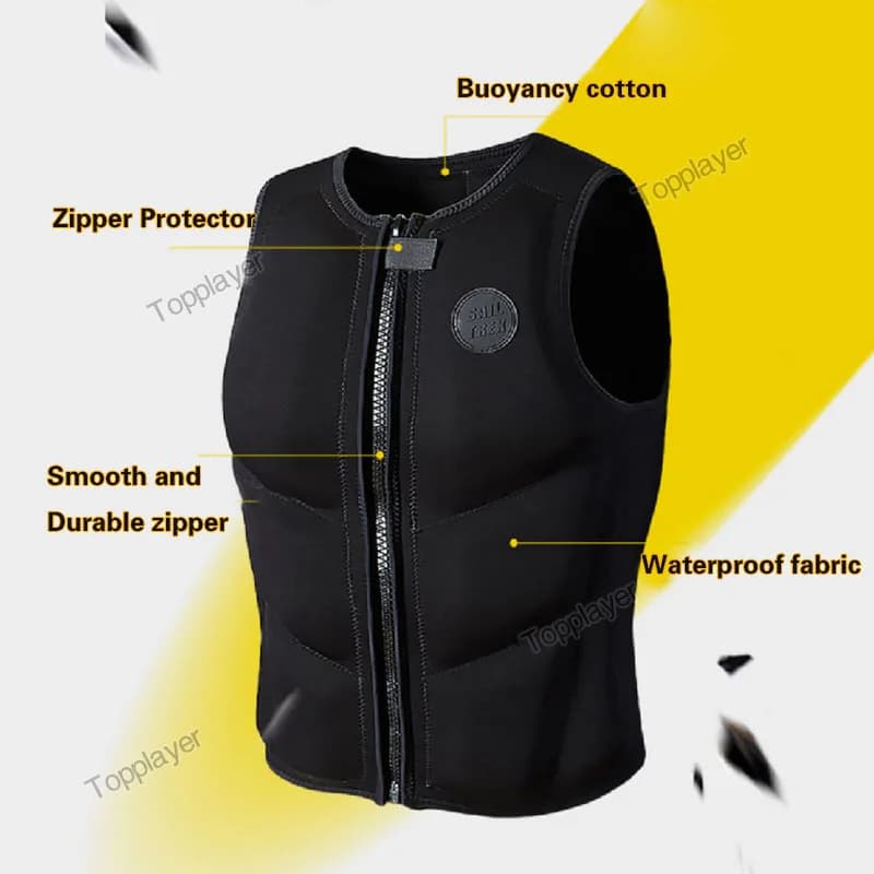 Veste de sécurité CE pour wakesurf adulte, qualité premium en néoprène, impact vest eaux vives