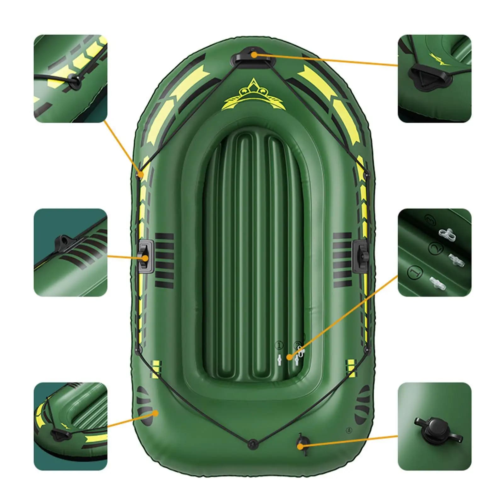 Canoë pêche gonflable polyvalent - Bateau rafting et pêche portable pour eaux calmes et rivières
