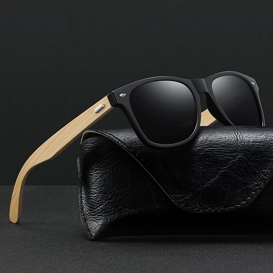 Lunettes de soleil bois bambou vintage carrées homme femme luxe pêche conduite écologiques