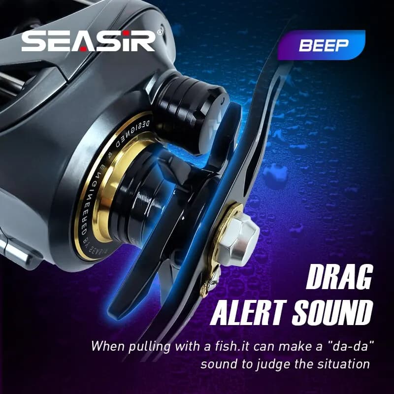 SEASIR Cast-X Baitcasting Reel 7.3:1 HS Gear Ratio Aluminum Double Spool Carbon 