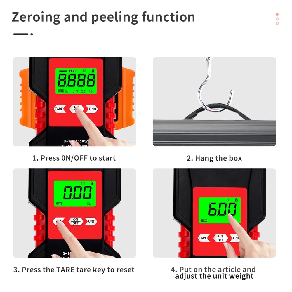 Balance pêche accroche 50kg/5g portable étanche avec rétractable 150cm et rétroéclairage