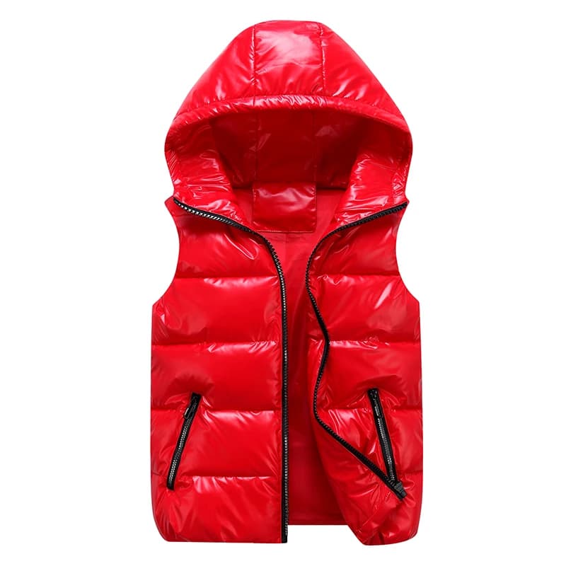 Veste sans manches polaire chaude hiver avec capuche pour homme femme enfant
