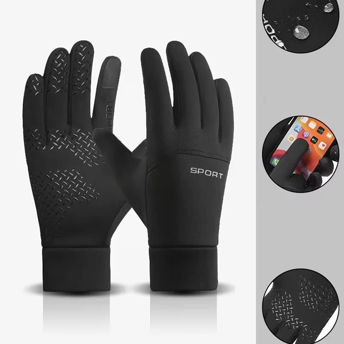 Gants outdoor windproof waterproof touchscreen pouce index extrémités doigts chauds running vélo