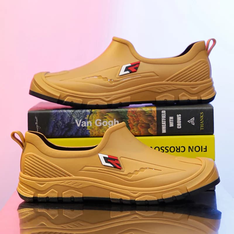 Bottes de pluie homme pour travail extérieur et cuisine - Chaussures de sécurité antidérapantes et imperméables
