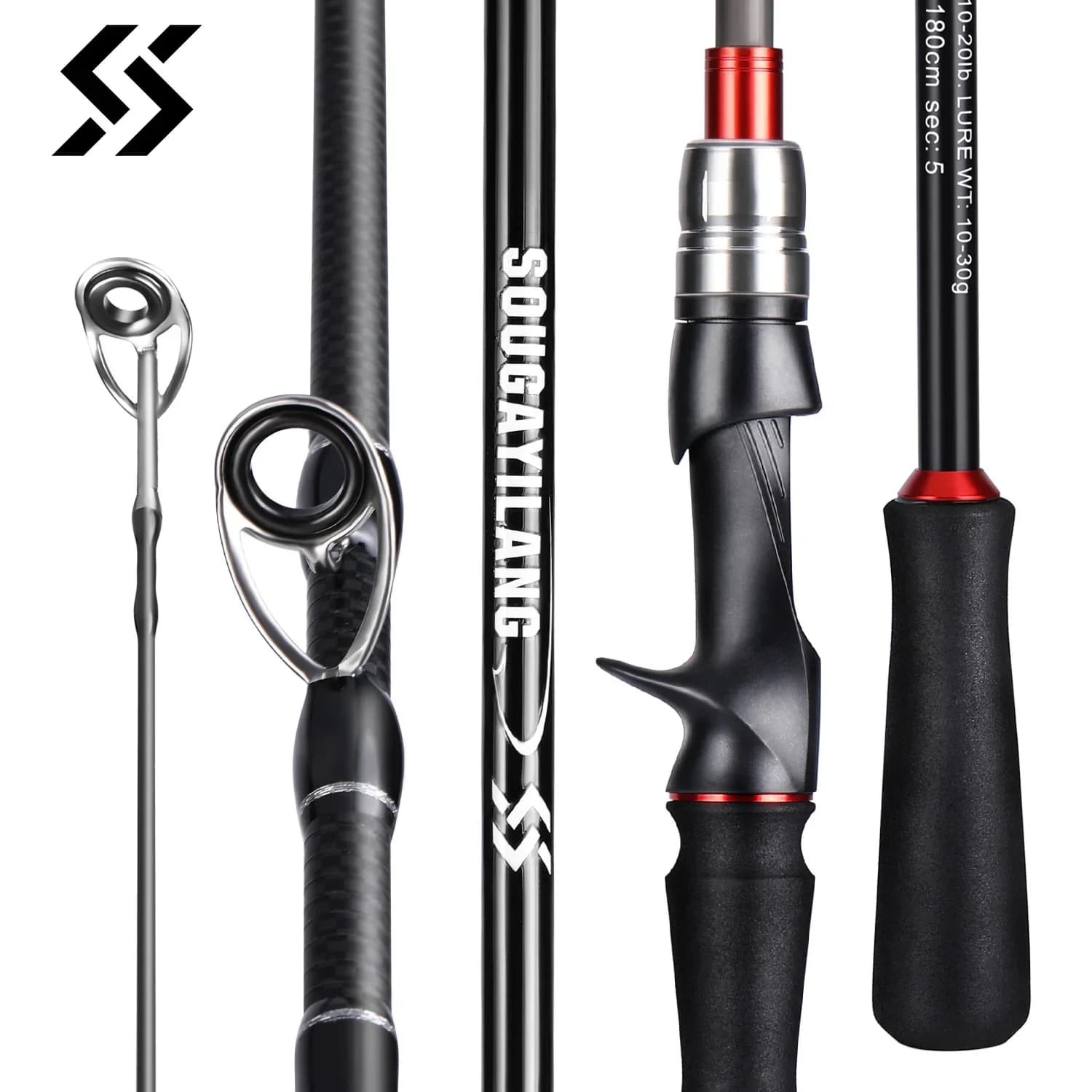 Canne leurre Sougayilang 1.8m 2.1m spinning casting carbone poignée EVA pêche professionnelle