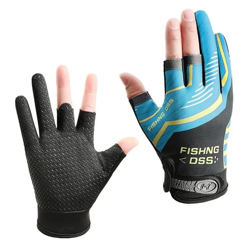 Gants pêche trois doigts homme été anti-UV anti-dérapant soie glacée légers techniques