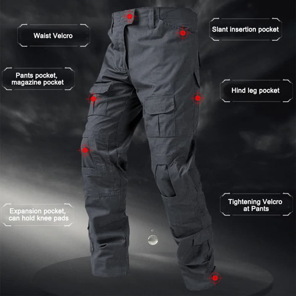 Pantalon sport tactique camouflage homme - Coupe-vent pour pêche trekking et entraînement outdoor