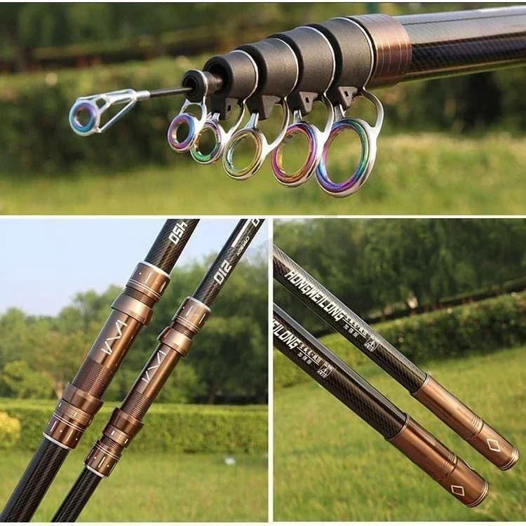 Canne à pêche télescopique carbone 2.1m à 4.5m pour surfcasting, bateau et pêche du bord - Rod saltwater freshwater