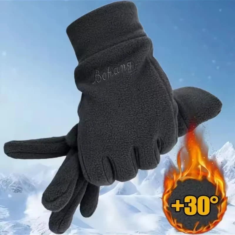 Gants hiver épais thermiques polaire pleine main résistance froid vent ski vélo hommes femmes