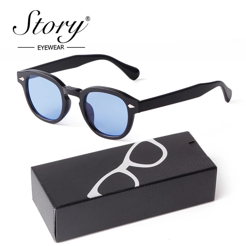 Lunettes de soleil dégradé bleu pêche vintage carrées unisexes design rétro tendance