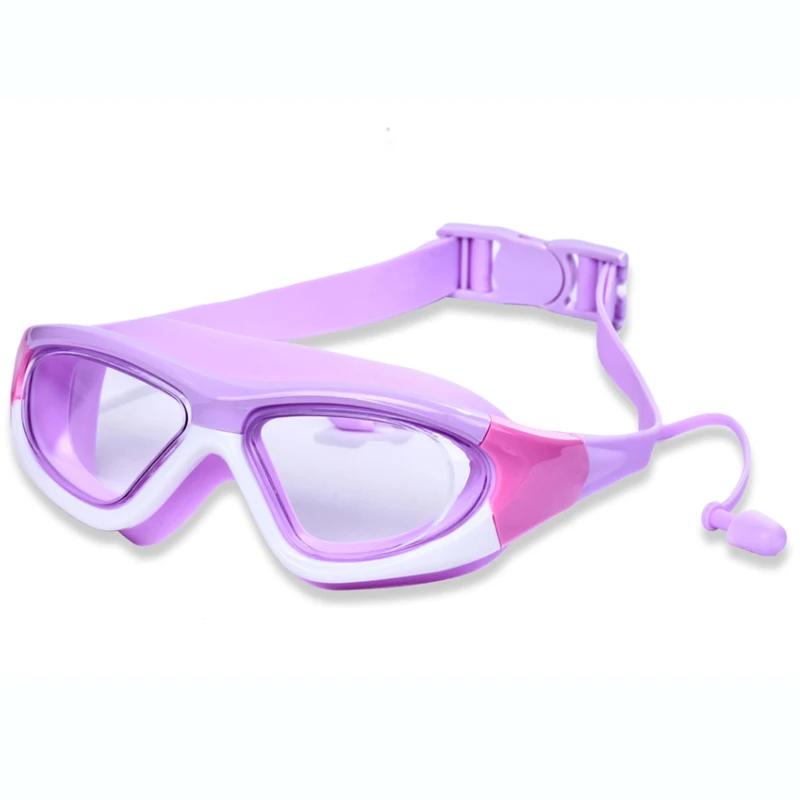 Lunettes de natation enfant grand cadre anti-buée étanches unisexe équipement scolaire