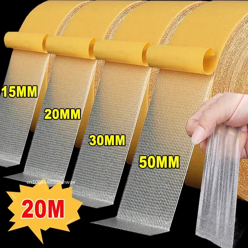 Ruban adhésif double face haute viscosité pour équipement pêche - Grille fibre transparente étanche