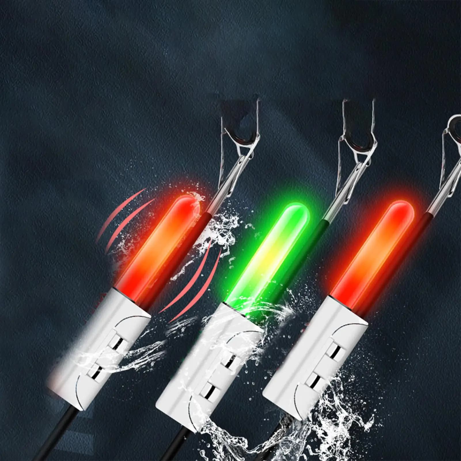 Lampe rechargeable étanche pour embout de canne à pêche avec alerte lumineuse et fixation par pince