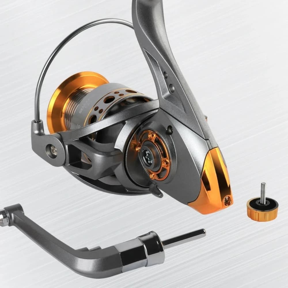 Moulinet de pêche spinning DC 1000-7000, ratio 5.2:1 et frein 26LB, pour eau douce et mer